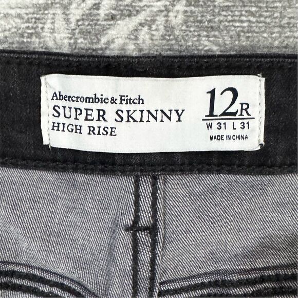 Abercrombie & Fitch Women's High Rise Skinny Jeans Black Size 12 - Picture 6 of 6